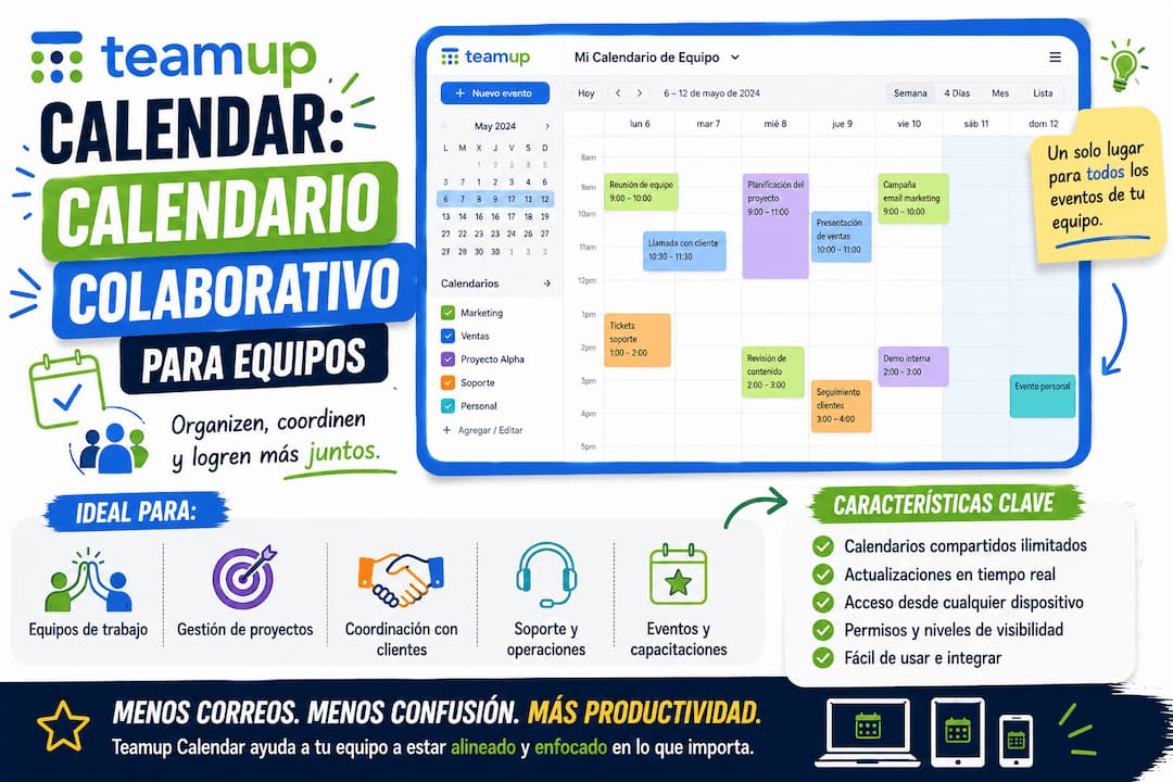 Teamup Calendar: calendario colaborativo para equipos