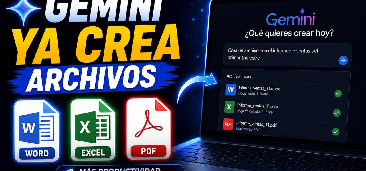Gemini ya crea archivos Word, Excel y PDF