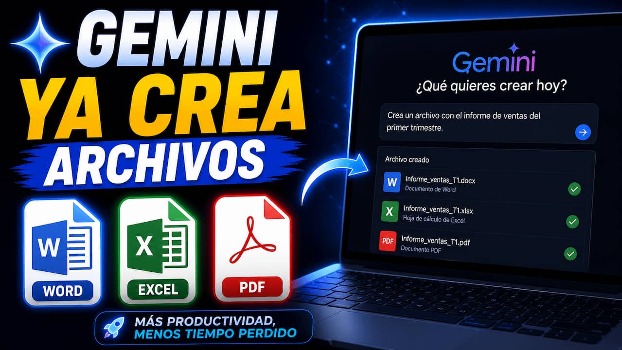 Gemini ya crea archivos Word, Excel y PDF