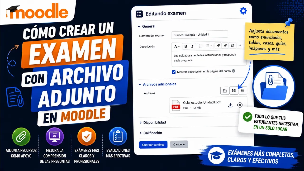 Examen con archivo adjunto en Moodle