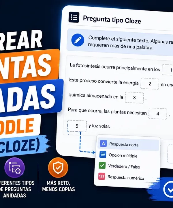 Preguntas anidadas en Moodle: guía Cloze