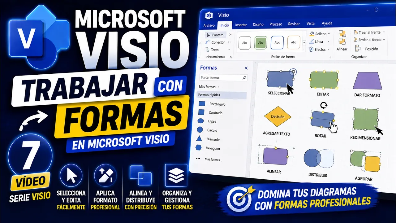 Alineación y posición en Microsoft Visio