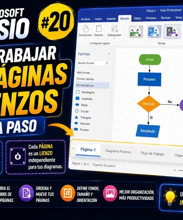 Páginas en Microsoft Visio: cómo organizarlas bien | Tema 20
