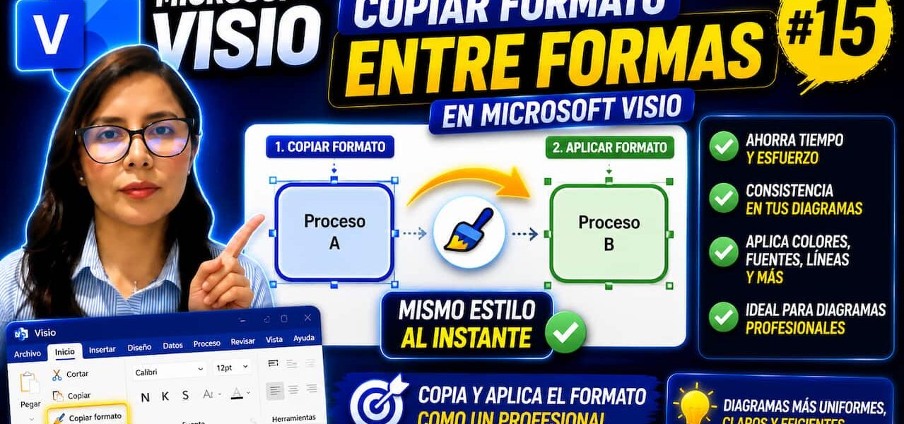 Copiar formato entre formas en Microsoft Visio | Tema 15