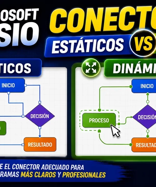 Conectores estáticos y dinámicos en Microsoft Visio | Tema 13