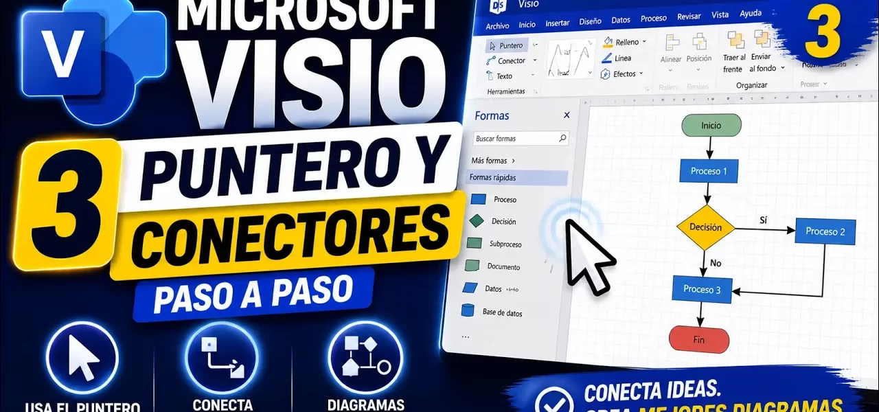 Puntero y conectores en Microsoft Visio