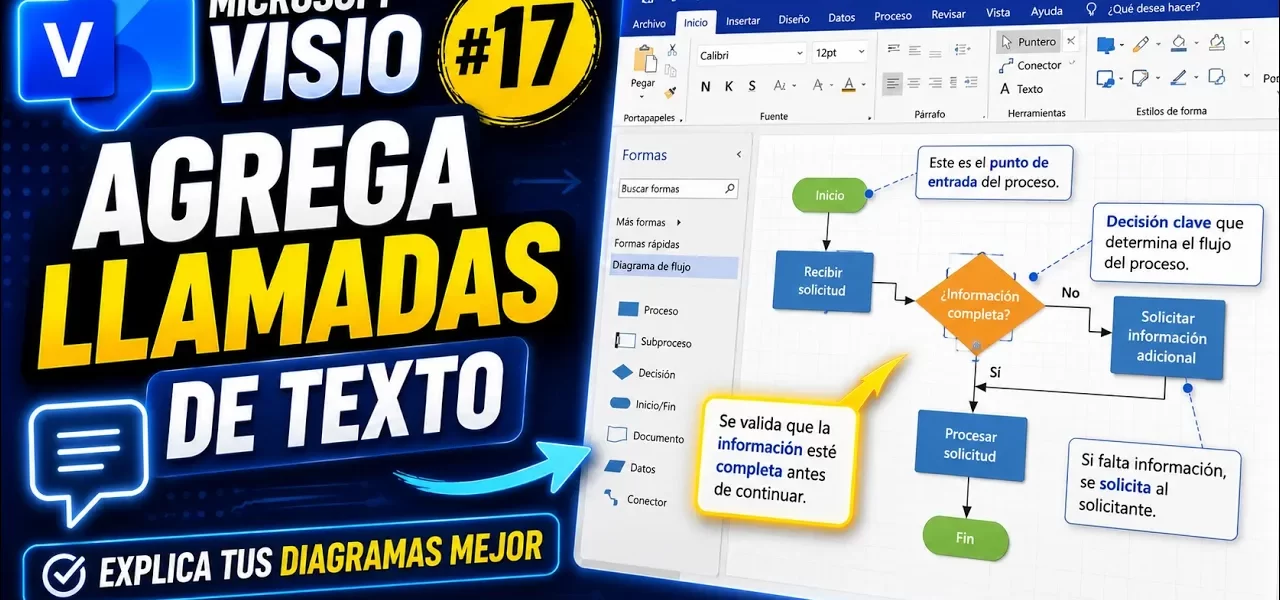 Llamadas de texto en Microsoft Visio | Tema 17