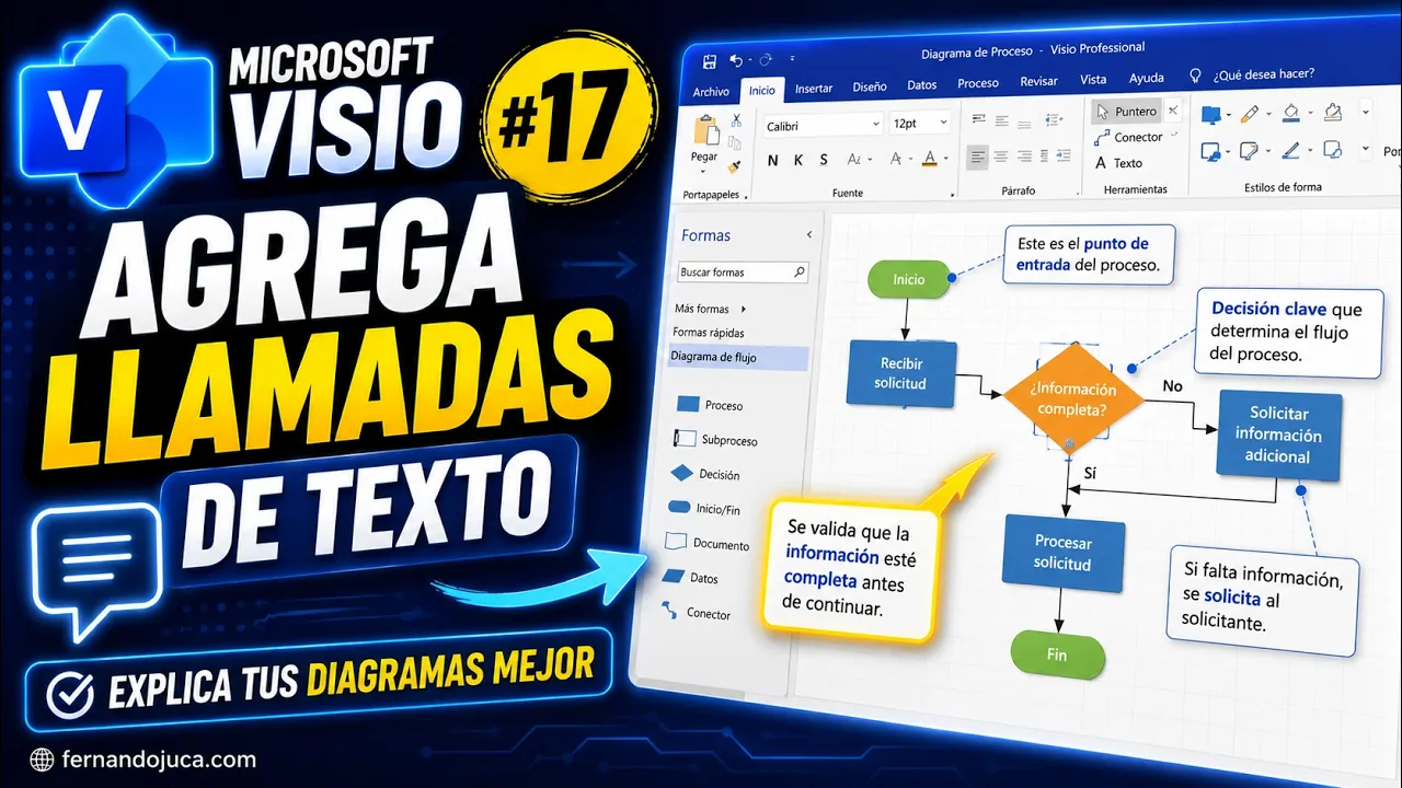 Llamadas de texto en Microsoft Visio | Tema 17