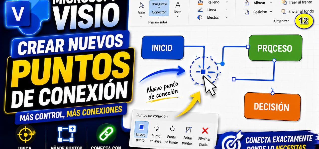 Crear nuevos puntos de conexión en Microsoft Visio | Tema 12