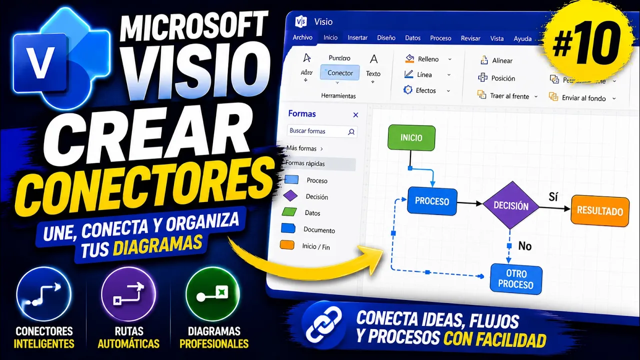 Conectores en Microsoft Visio: cómo unir formas correctamente | Tema 10