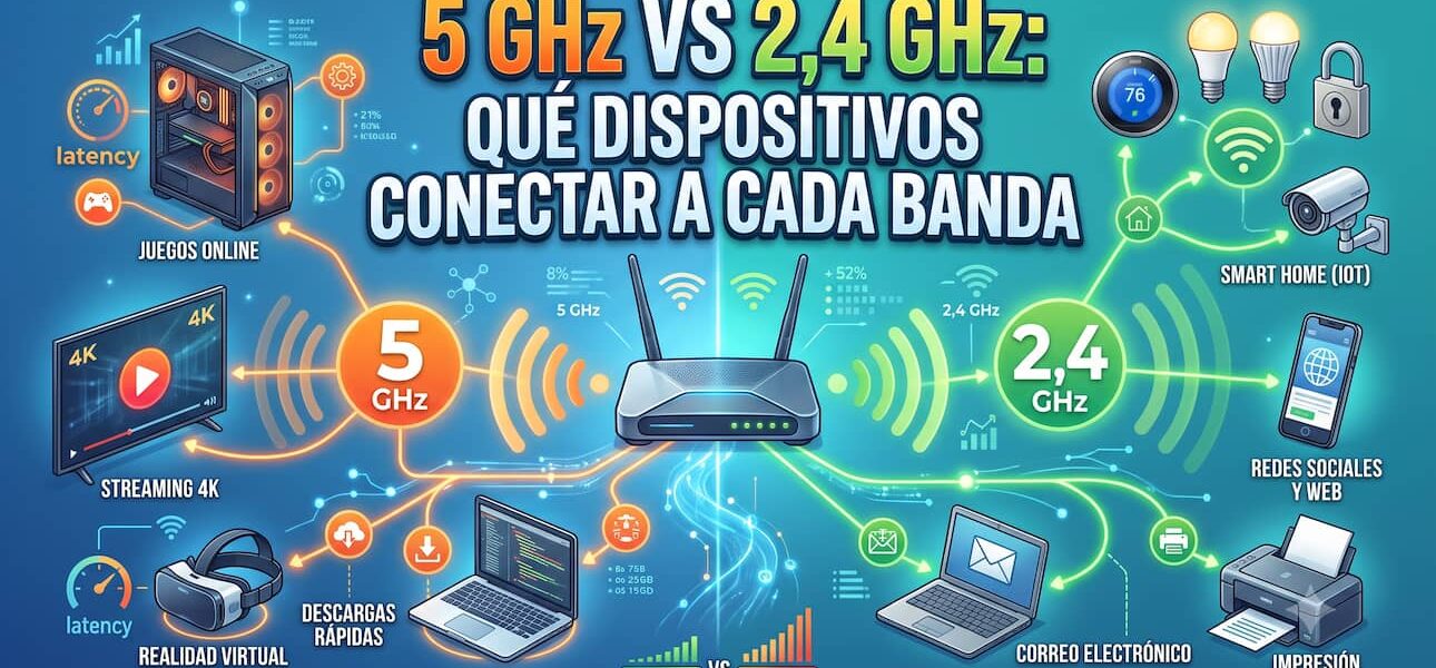 5 GHz vs 2,4 GHz: qué dispositivos conectar a cada banda