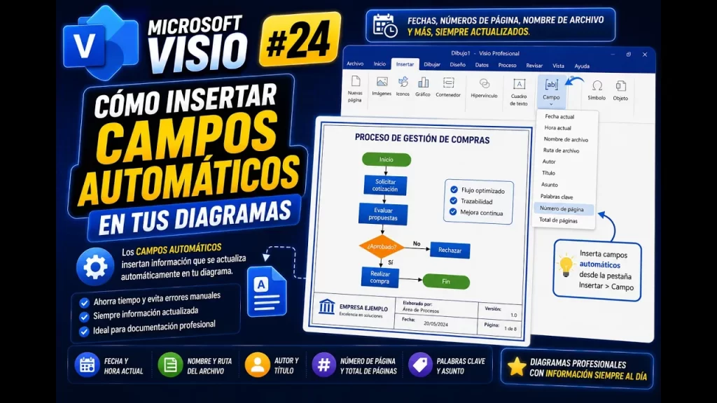 Campos personalizados en fondos de Microsoft Visio | Tema 24