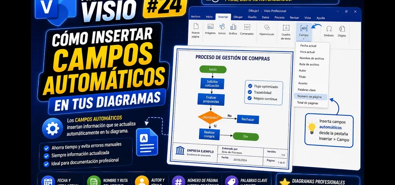 Campos personalizados en fondos de Microsoft Visio | Tema 24