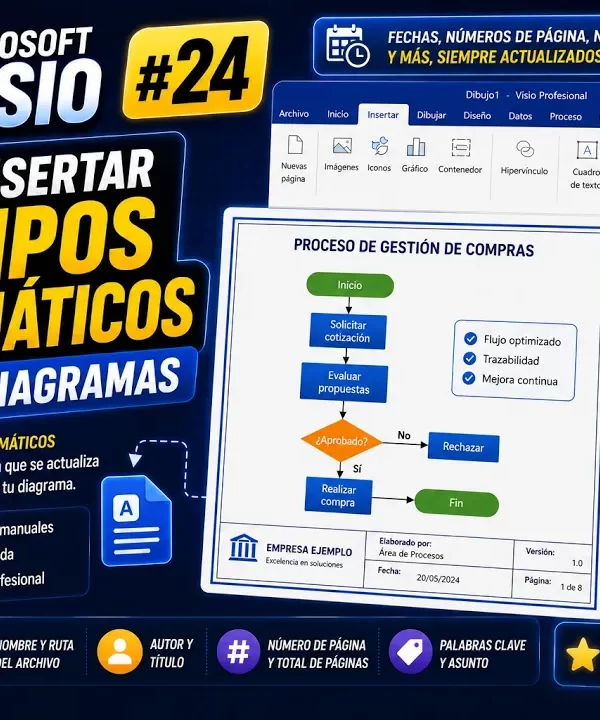 Campos personalizados en fondos de Microsoft Visio | Tema 24