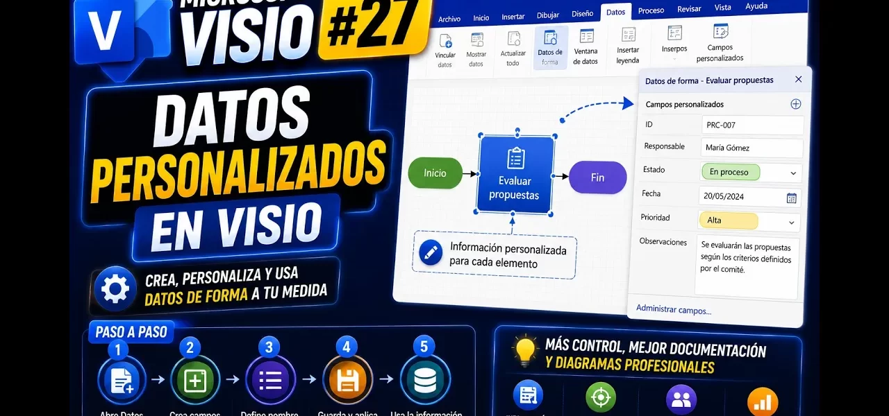 Crear datos de forma personalizados en Visio | Tema 27