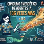 Consumo energético de agentes IA: 136 veces más