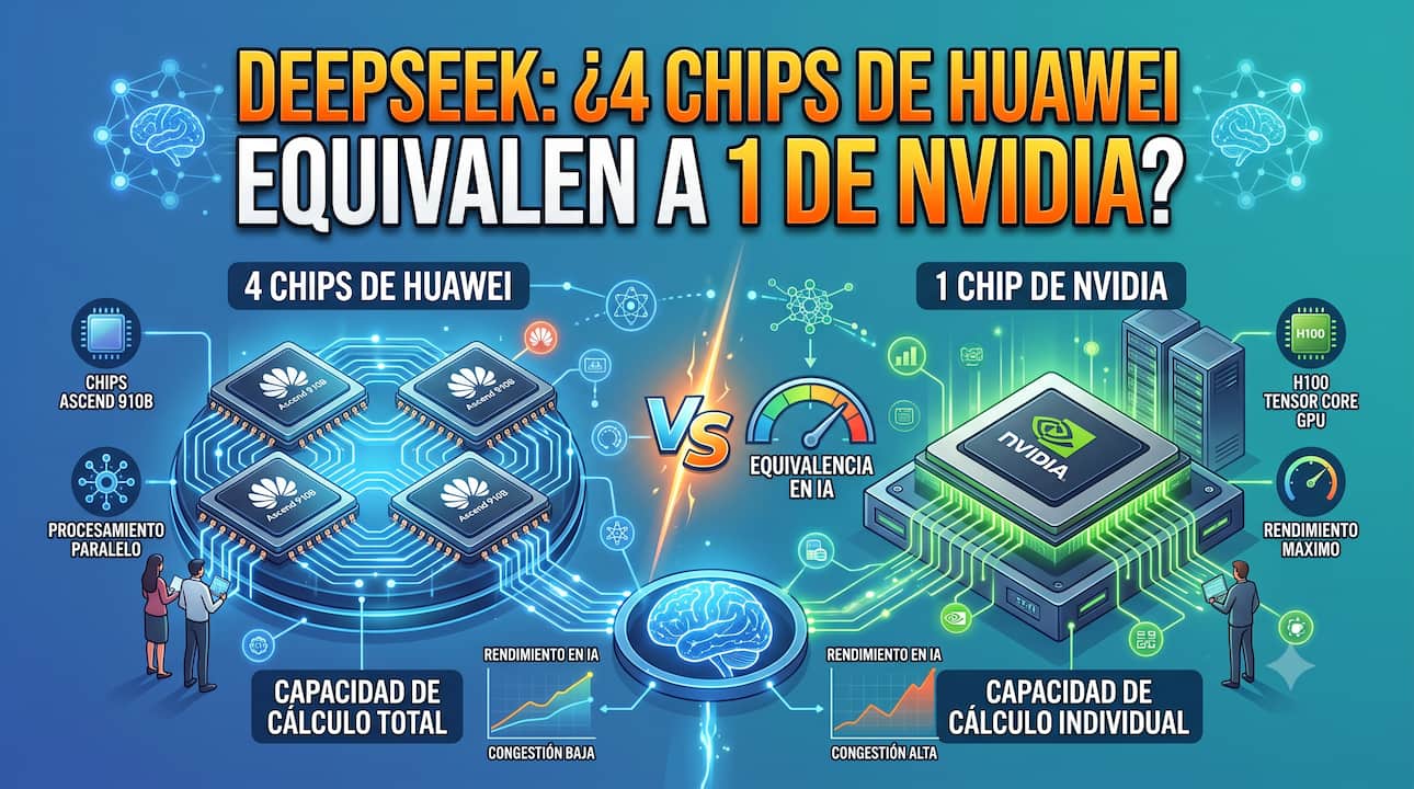 DeepSeek: 4 chips de Huawei equivalen a 1 de Nvidia