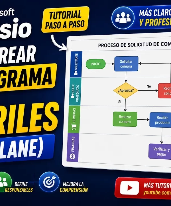 Diagrama de carriles en Microsoft Visio paso a paso | Tema 34