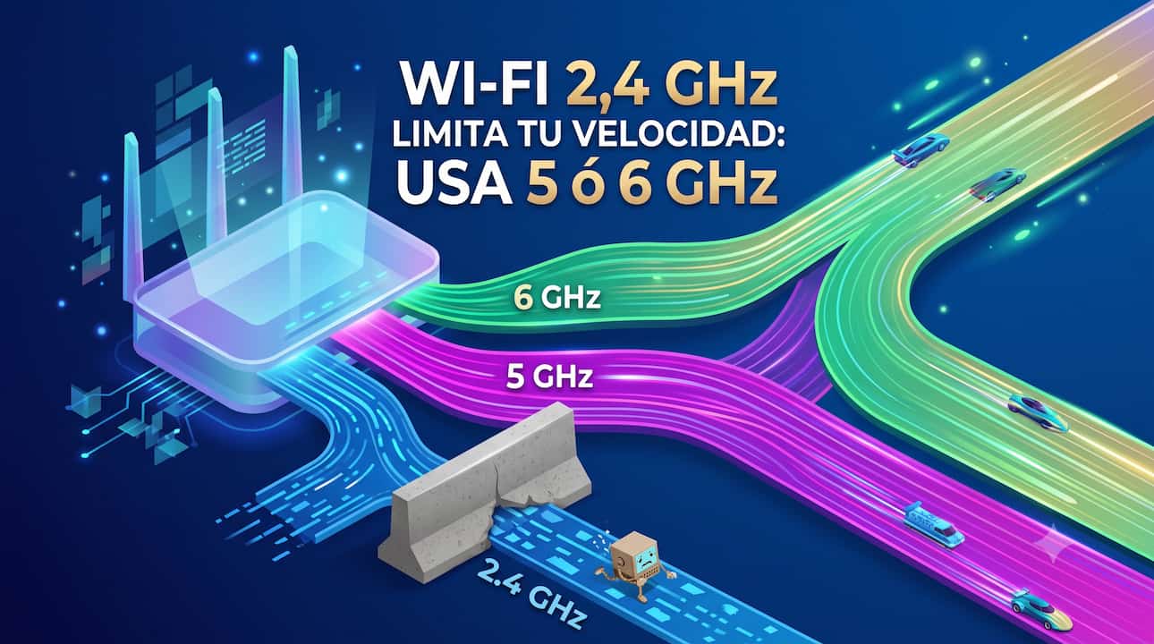 Wi-Fi 2,4 GHz limita tu velocidad: usa 5 o 6 GHz