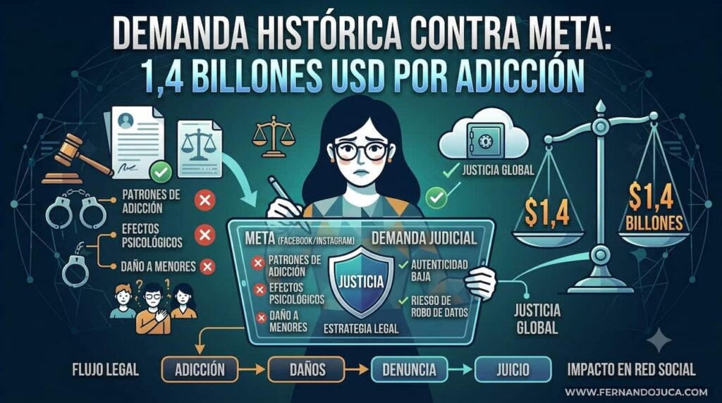 Meta enfrenta demanda de 1,4 billones dólares por adicción