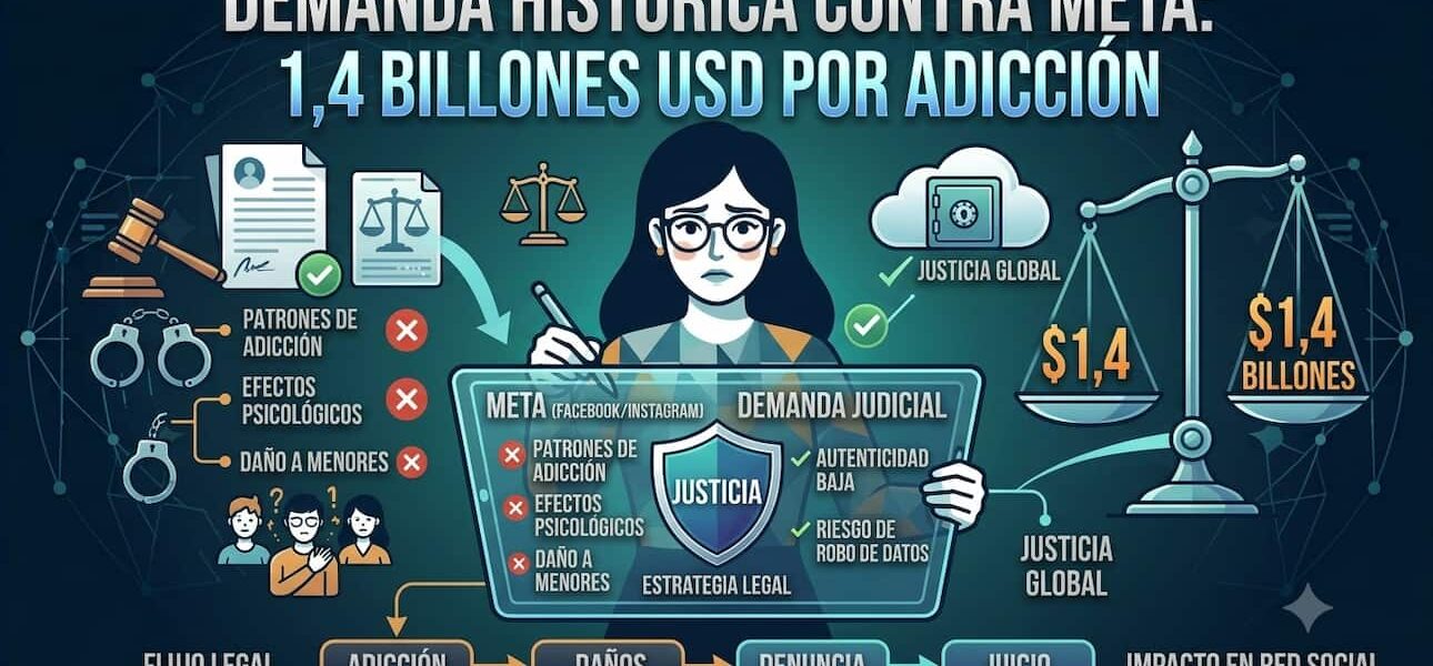 Meta enfrenta demanda de 1,4 billones dólares por adicción
