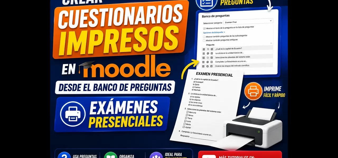 Cuestionario offline en Moodle: crea exámenes impresos