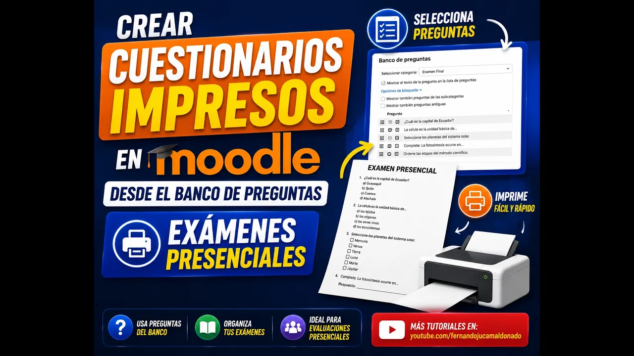 Cuestionario offline en Moodle: crea exámenes impresos