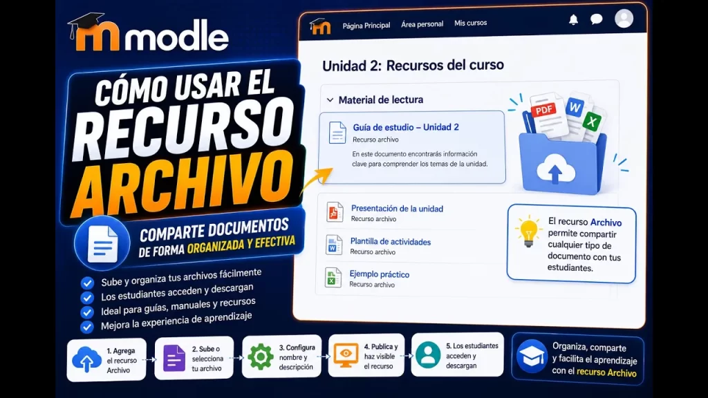 Cómo usar el recurso Archivo en Moodle