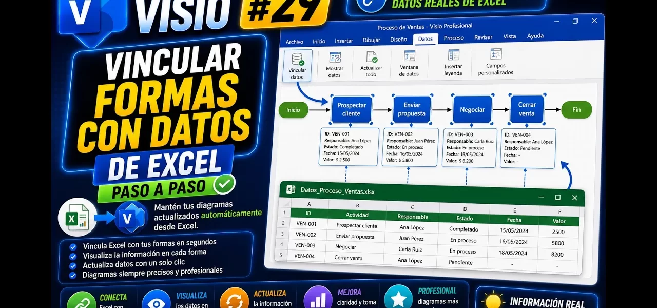 Vincular formas de Visio con datos de Excel | Tema 29
