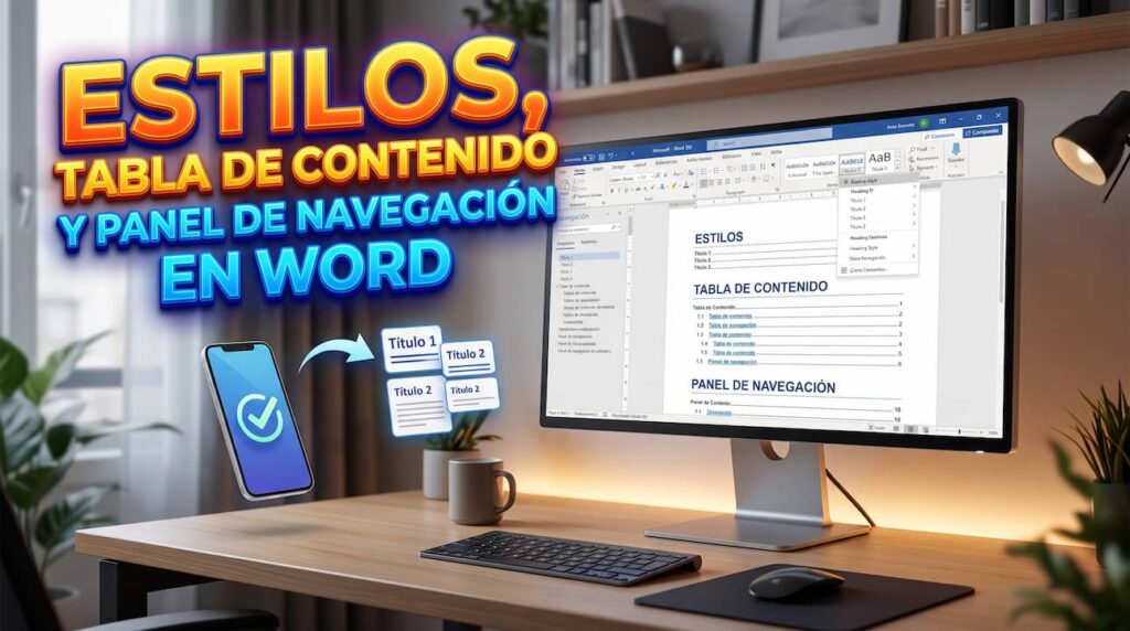Estilos, tabla de contenido y panel de navegación en Word