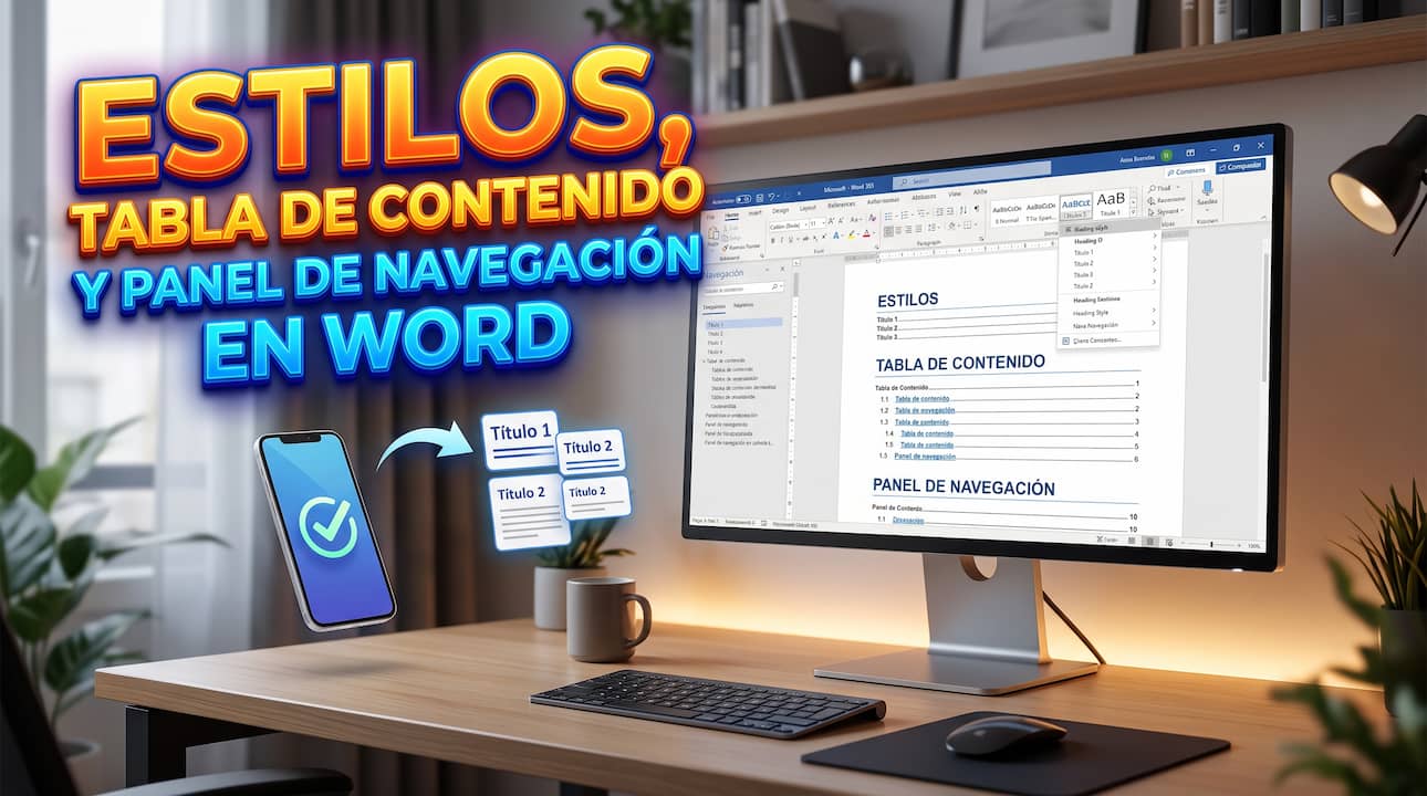 Estilos, tabla de contenido y panel de navegación en Word