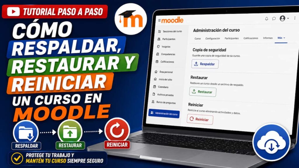 Cómo respaldar, restaurar y reiniciar un curso en Moodle