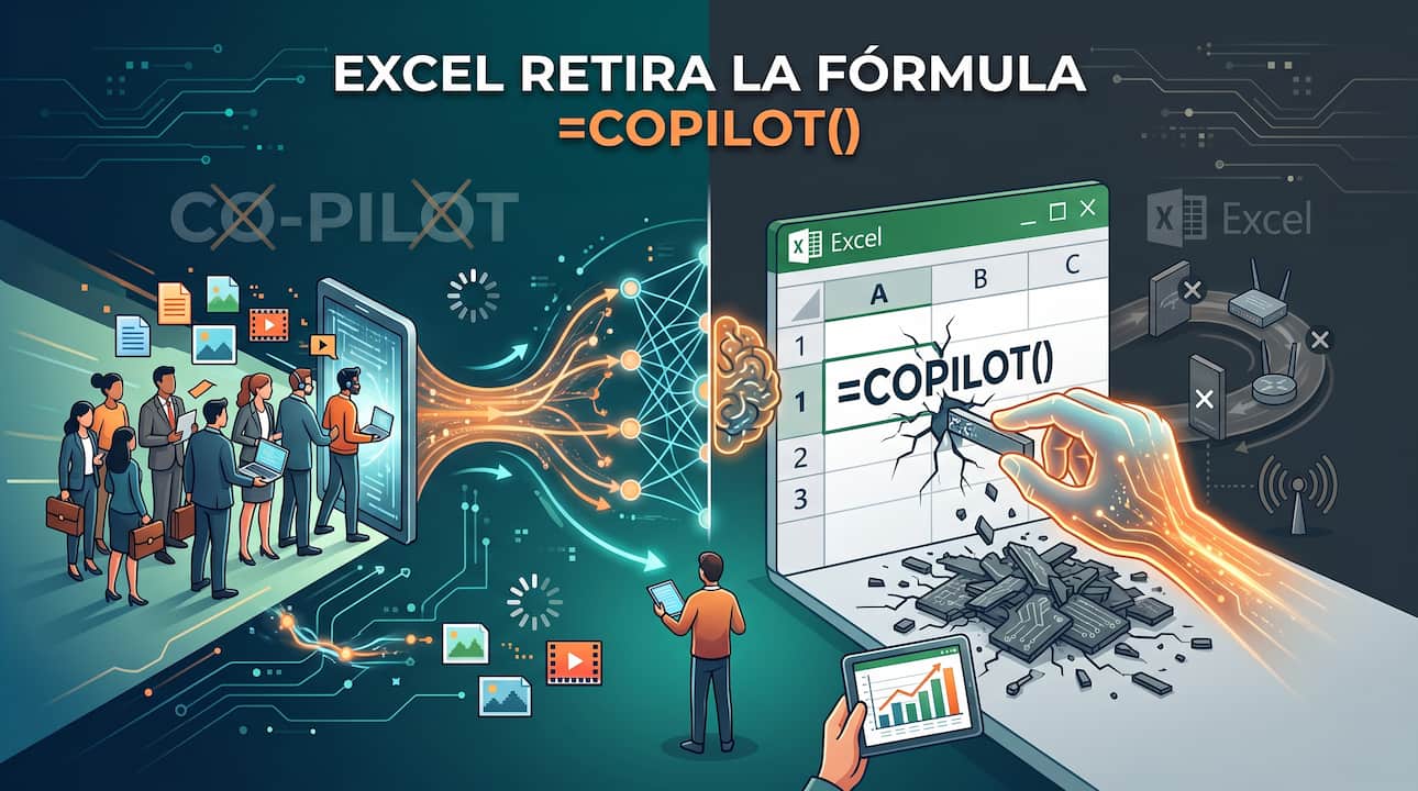 Excel retira la fórmula =COPILOT(): adiós a la IA en celdas