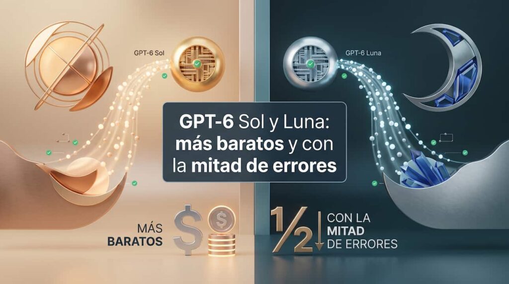 GPT-6 Sol y Luna: más baratos y con la mitad de errores