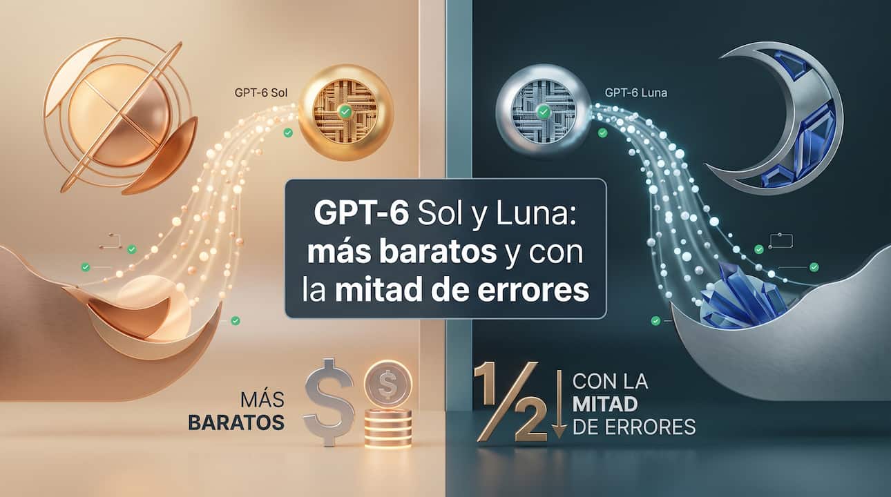 GPT-6 Sol y Luna: más baratos y con la mitad de errores