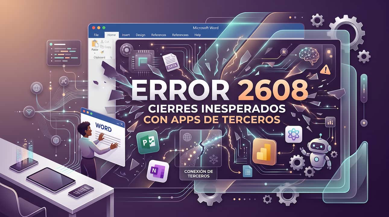 Word error 2608: cierres inesperados con apps de terceros