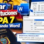 Cómo citar una Constitución en APA 7 usando Word